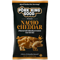 Pork King Good Nacho Cheddar Pork Rinds (Chicharrones) (4 Pack) Keto Snacks