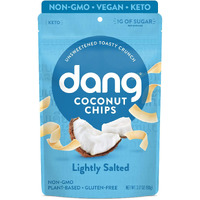 Dang Keto Toasted Coconut Chips | Lightly Salted Unsweetened | 4 Pack | Keto Certified, Vegan, Gluten Free, Paleo Friendly, Non Gmo, Healthy Snacks Made With Whole Foods | 3.17 Oz Resealable Bags