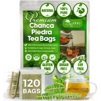 Tog999, 120 Tea Bags Dried Chanca Piedra Leaves, Chanca Piedra Tea Stone Breaker    100% Natural & Pure. Made With Natural Material Tea Bags. No Sugar, No Caffeine, No Gluten, Vegan.