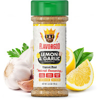 Lemon Garlic Seasoning Mix By Flavor God - Premium All Natural & Healthy Spice Blend For Chicken, Seafood, Salads & Vegetables - Kosher, Low Sodium, Dairy-Free, Vegan & Keto Friendly - Great Flavor Spices And Seasoning Gift