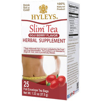Hyleys Slim Tea Goji Berry With Green Tea & Senna - Herbal Weight Loss Detox Cleanse Supplement For Belly Fat, Bloating & Metabolism Boost - 25 Tea Bags (6 Pack)