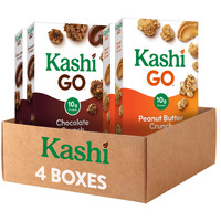 Kashi Go Breakfast Cereal, Fiber Cereal, Family Breakfast, Variety Pack (4 Boxes)