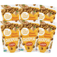 The Good Bean Crunchy Chickpeas - Classic Hummus - (6 Pack) 6 Oz Resealable Bag - Roasted Chickpea Beans - Vegan Snack With Good Source Of Plant Protein And Fiber