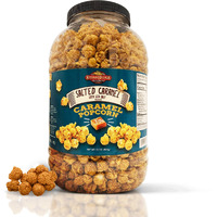 Stonehedge Farms Salted Caramel Flavored Popcorn - 32 Oz Large Tub - Bulk Gourmet Deliciously Old Fashioned Popped Sweet Snacks - Made In The Usa
