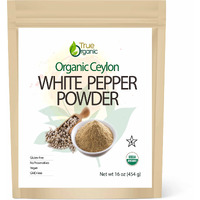 True Organic White Peppercorns Powder, 16Oz Organic White Pepper, Usda Organic White Pepper, Organic White Peppercorns, Ground White Pepper, White Pepppercorns Ground 100% Pure White Pepper.