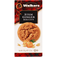 Walker's Shortbread Stem Ginger Cookies, Scottish Style Cookies, 5.3 Oz Box