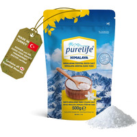 Purelife Himalayan Salt White Coarse Kosher Unrefined - Extra Fine Grain Gourmet Natural Crystal Rock Salt With Minerals For Salt Mills & Grinders- From Mineral Balanced Part (White) Of Same Mine With Pink Salt - 1.1 Lbs