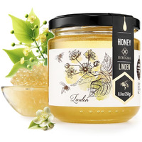 Honigma Raw Linden Honey | Exquisite Taste | 100% Pure | Unpasteurized | Unfiltered | Partially Crystallized | 250G/8.8Oz