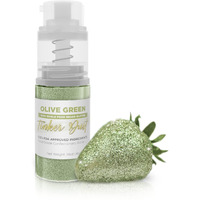 Tinker Dust - Olive Green (4G 1X Mini Pump) Edible Glitter For Desserts, Beverages, Cupcakes, Cake Pops And Cookies By Bakell