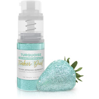 Tinker Dust - Turquoise (4G 1X Mini Pump) Edible Glitter For Desserts, Beverages, Cupcakes, Cake Pops And Cookies By Bakell