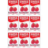 Swiss Imports Sugar Free Bonbons Hard Candy Drops, Raspberry, 1.4 Oz/ 40G Box, 9 Pack