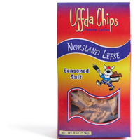Uffda Chips - Made From Real Lefse - 6 Oz - By Norsland Lefse (Seasoned Salt)