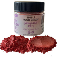 Oh Sweet Art Glossy Luster Dust Edible 7G (0.25Oz) Choose Your Color (Red)