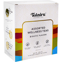 Teaniru, Assorted Tea Sampler Pack - 8 Exotic Wellness Flavors | Individually Wrapped In Pyramid Tea Bags | 100% Natural Ingredients - Pure Leaf Tea | Tea Variety Pack