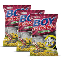 Boy Bawang Cornick, Barbeque - Crispy Tasty & Gluten-Free Corn Nuts 3.54 Ounces (100G), 3 Pack