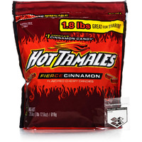 Hot Tamales Cinnamon Chewy Candy Pack Of 1 Big Bag - 1.8Lb Each - Bulk Candy Bundle Of Spicy Cinnamon Candy - Bundle With Ballard Products Resealable Pocket Bag