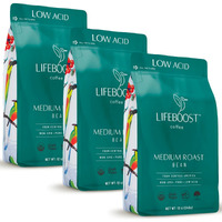 Lifeboost Coffee 3 Pack Medium Roast Whole Bean Coffee - Low Acid Single Origin Usda Organic Coffee - Non-Gmo Whole Beans Coffee Third Party Tested For Mycotoxins & Pesticides - 12 Ounces