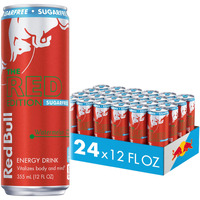 Red Bull Red Edition Sugar Free Energy Drink, Watermelon, With 114Mg Caffeine Plus Taurine & B Vitamins, 12 Fl Oz, Pack Of 24 Cans