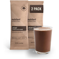 Nutrient Survival Protein Shake, Creamy Chocolate, Whey Protein Powder, Freeze Dried Prepper Supplies & Emergency Food, 40 Nutrients, Gluten Free, Shelf Stable Up To 25 Years, One Can,15 Servings
