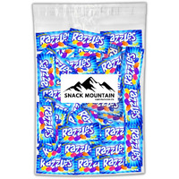 Snack Mountain Razzle Gum Candy, Retro Candy Gum In Bulk, 2-Piece Individually Wrapped Vintage Candy, Bulk Gum, Gum Pack, Variety Flavors Grape, Tangerine, Orange Gum, Blue Raspberry Gum 60S Candy, 60 Pack