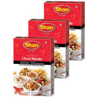 Shan - Chaat Masala Seasoning Mix (100G) - Spice Packets For Tangy And Spicy Garnish (Pack Of 3)