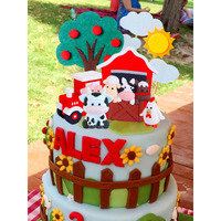 Jevenis Red Farm Animal Cake Decoration Sheep Cake Topper Farm Animal Birthday Decoration Cow Cake Decoration Pig Cake Topper For Farm Animal Baby Shower Birthday Party Decorations