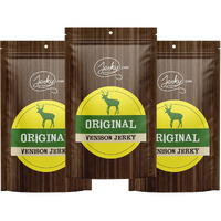 Jerky.Com Original Venison Jerky 3-Pack - Exotic Jerky High Protein, Gluten-Free, All-Natural Exotic Snack - Premium Wild Game Meat - Perfect For Hiking, Camping, And On-The-Go 1.75Oz (Pack Of 3)