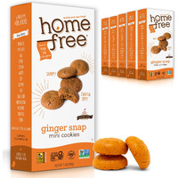 Homefree Mini Ginger Snap Cookies, Gluten Free, Nut Free, Vegan, School Safe And Allergy Friendly Snack, 5 Oz. (Pack Of 6)