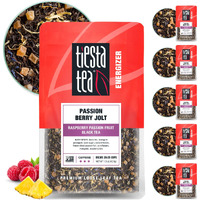 Tiesta Tea - Passion Berry Jolt, Raspberry Passion Fruit Black Tea, Loose Leaf, Up To 25 Cups, Make Hot Or Iced, Caffeinated, 1.5 Ounce Resealable Pouch, Pack Of 6