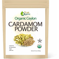True Organic Cardamom Powder 3.5 Oz - Certified Organic, Usda & Kosher Certified, Pure Ceylon Premium Quality