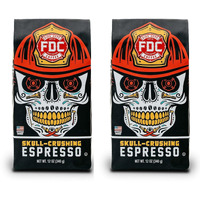 Fire Department Coffee - Gives Back To Firefighters - Skull Crushing Espresso Coffee Beans - Full-Bodied & Bold - Roasted In The Usa - Premium Espresso Beans - Veteran Owned (12 Oz, Pack Of 2)