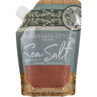 Saltworks Artisan Salt Company Alaea Red Hawaiian-Style Sea Salt, Fine Grain, Pour Spout Pouch, 16 Ounce