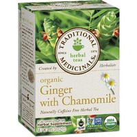 Traditional Medicinals Organic Green Tea Ginger Herbal Tea, Promotes Healthy Digestion, (Pack Of 2) - 32 Tea Bags Total