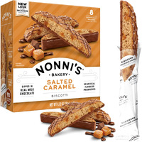 Nonni's Salted Caramel Biscotti Italian Cookies - Biscotti Individually Wrapped Cookies - Italian Biscotti Cookies W/Rich Milk Chocolate & Sea Salt - Kosher - 6.72 Oz