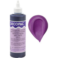 Decopac Premium Gel Food Coloring | Neon Bright Purple Food Coloring For Baking | 8Oz | Color Buttercream, Fondant, Frosting & Piping Gel, Food Safe, Highly Concentrated Gel, 8 Oz - Neon Bright Purple