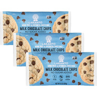 Lakanto Milk Chocolate Chips - Sweetened With Monk Fruit Sweetener And Erythritol, Perfect For Baking, Pancakes, Muffins, Protein Bites, Melting, Snacking, Toppings, Smoothies (8 Oz - Pack Of 3)