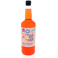 Hypothermias Shaved Ice & Snow Cone Syrup - Bpa-Free Recyclable Plastic Bottle Quart (32 Fl. Oz) - Pink Cotton Candy - Non-Gmo 100% Pure Cane Sugar, Ready To Use