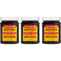 Luxardo Gourmet Cocktail Maraschino Cherries | For Old Fashioned, Manhattan And Desserts | Packed In Special Protective Bubble | 400G Jar (Pack Of 3)