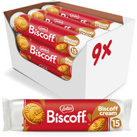 Lotus Biscoff Sandwich Cookies, Biscoff Cream, 15 Cookies Per Pack, 5.29 Ounce (Pack Of 9)