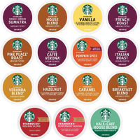 30 Count-Starbucks Variety Pack Sampler K-Cup Coffee Pods-Including Starbucks Blonde, Medium, Dark Roast, Flavored & Holiday Blend Coffee-For Keurig Brewers-1 Box (15 Unique Flavors)