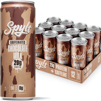 Spylt High Protein Chocolate Milk With 60Mg Caffeine & 20G Protein - Ready To Drink, Sugar Free, Lactose Free Milk, Perfect For Workout Recovery & Afternoon Pick Me Up Protein Shake - 12 Count
