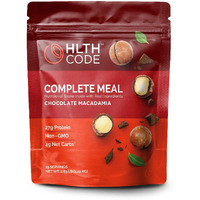 Hlth Code Complete Meal Replacement Shake - Healthiest Meal Replacement = Healthiest You | Keto Friendly | High Protein | Low Carb | Collagen | Gluten Free | Chocolate Macadamia (15 Servings)