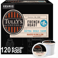 Tully's Coffee, French Roast, Single-Serve Keurig K-Cup Pods, Dark Roast Coffee, 120-Count (5 Boxes Of 24 Pods)