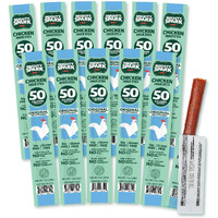 Mighty Spark Chicken Snack Sticks - Original Sea Salt & Pepper- 6G Of Protein, No Antibiotics Ever, No Hormones Added, Gluten Free, Soy Free Meat Sticks - High Protein Keto Snacks, Weight Watchers Approved Snacks - 12 Count