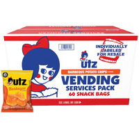 Utz Potato Chips, Barbeque - 1 Ounce (Pack Of 60), Crispy Potato Chips Made From Fresh Potatoes, Crunchy Individual Snacks To Go, Cholesterol Free, Trans-Fat Free, Gluten Free Snacks