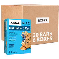 Rxbar Nut Butter And Oat Protein Bars, Protein Snacks, Snack Bars, Blueberry Cashew Butter (6 Boxes, 30 Bars)