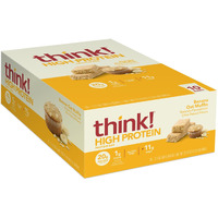 Think! Protein Bars, High Protein Snacks, Gluten Free, Kosher Friendly, Banana Oat Muffin, 10 Count