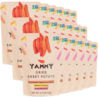 Yammy Dried Sweet Potato Sticks (Pack Of 18), 1 Ingredient Superfood Snack, Healthy, 3G Protein, Asian Korean Chinese Japanese Food, Individually Wrapped Snacks For Humans, People, Gluten Free, Vegan