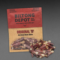 Biltong Depot - Traditional Beef Biltong (With Fat) 1Lb (16Oz) Paleo And Keto Friendly/No Preservatives, No Msg, No Gluten, No Nitrates, No Preservatives