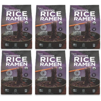 Lotus Foods Bulk Organic Forbidden Rice Ramen - Gluten Free Ramen Noodles, Rice Ramen, Whole Grain Ramen Noodles, Organic Vegan Rice Noodles, Low Sodium, Usda Organic - 10 Oz Bags (Pack Of 6)